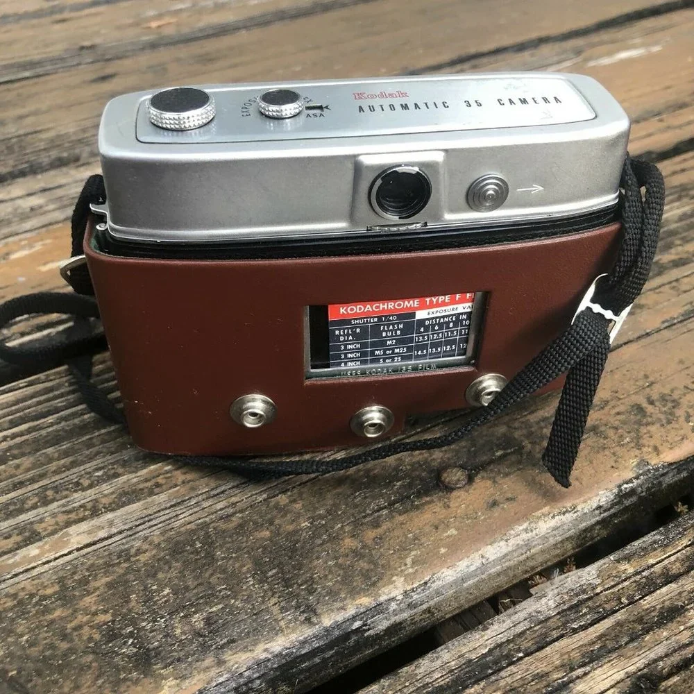 Kodak Eastman Automatic Camera 35mm Leather FieldCase Kodachrome Vintage 50s 60s